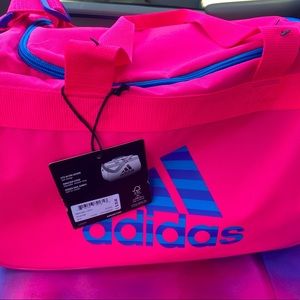 ADIDAS Diablo Small III Duffel Gym Bag/ Travel Bag Pink Blue New